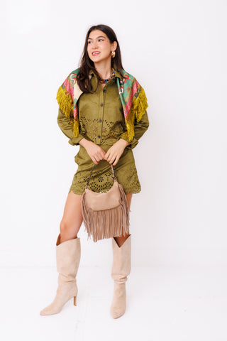 Olive Branch Eyelet Top