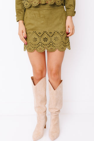 Olive Branch Eyelet Skort