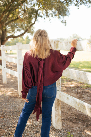 Everyday Drama Blouse, BURGUNDY