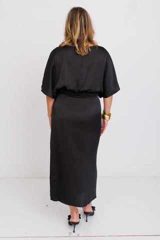 Forme Noir Midi Dress, BLACK