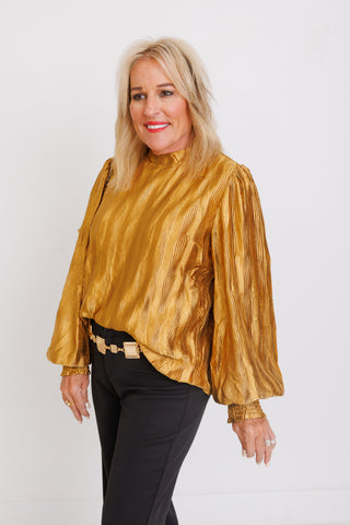 Velour Bloom Top, CAMEL
