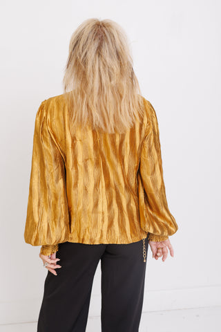 Velour Bloom Top, CAMEL