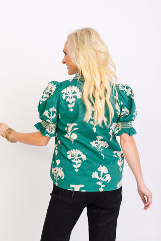 Floral Estate Blouse, GREEN