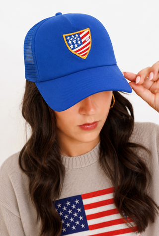 Heart Flag Hat, BLUE