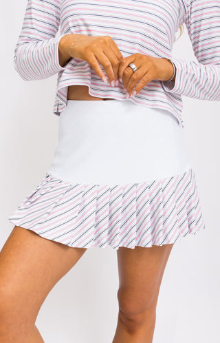 SMITH & QUINN: Ruth Mini Pleated Skort, WHITE SPRING STRIPE