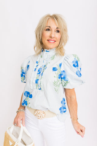Daydream Garden Top, BLUE