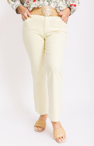 KUT: Kelsey Flare Jean, PASTEL YELLOW