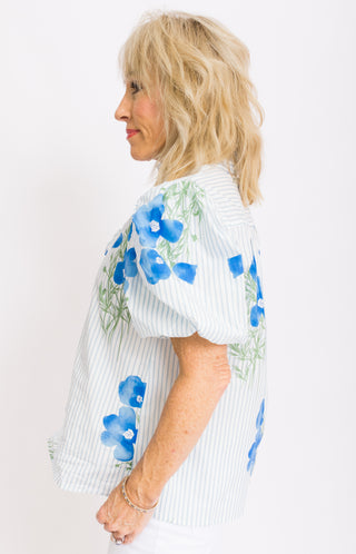 Daydream Garden Top, BLUE