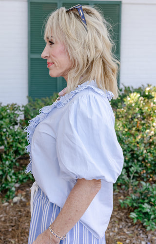City Poise Blouse, LT BLUE