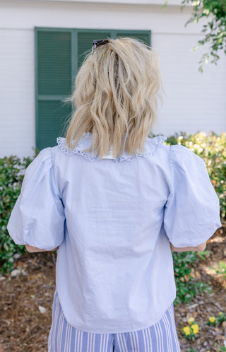 City Poise Blouse, LT BLUE