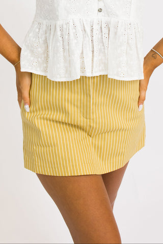 Harbor Stripe Skort, YELLOW
