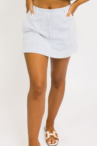 Harbor Stripe Skort, WHITE