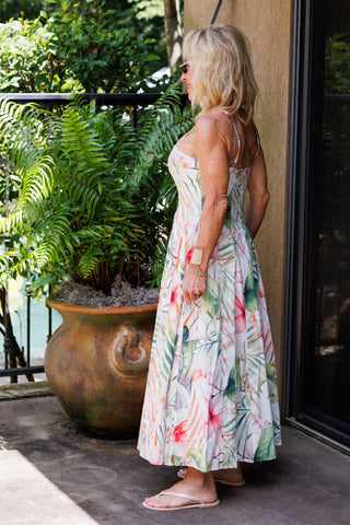 Tropical Sunset Midi Dress