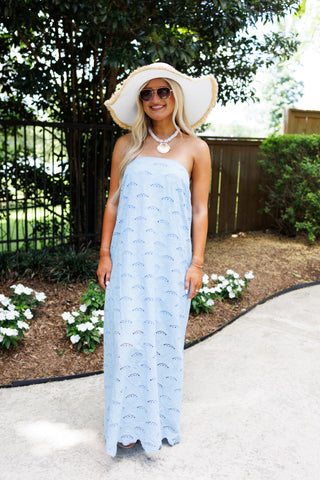 Uptown Doll Midi Dress, BLUE