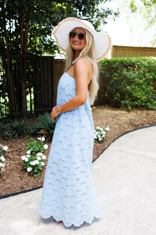 Uptown Doll Midi Dress, BLUE