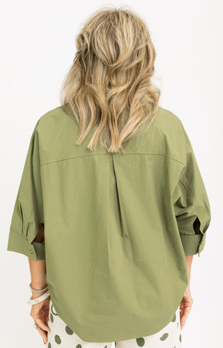 Cafe' Madeline Top, OLIVE
