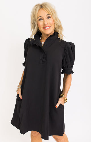 Casual Charm Dress, BLACK