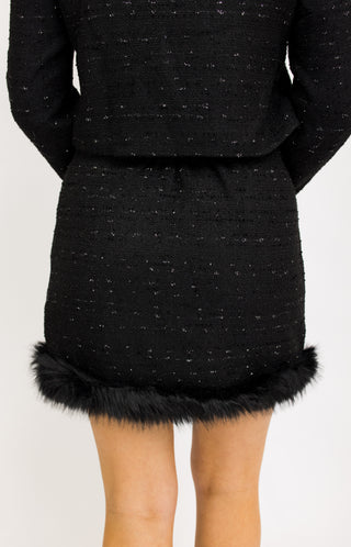 Refined Luxe Mini Skirt, BLACK