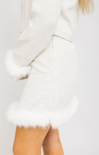 Refined Luxe Mini Skirt, OFF WHITE