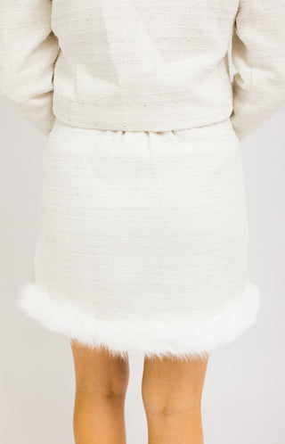 Refined Luxe Mini Skirt, OFF WHITE