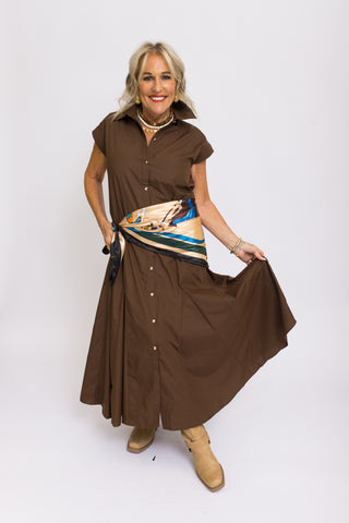 Block Street Cutie Dress, BROWN