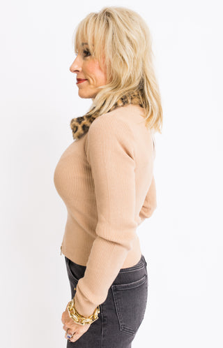 Plush Edge Sweater, CAMEL