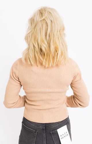 Plush Edge Sweater, CAMEL