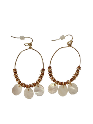 Beaded Wire Dangle Earrings