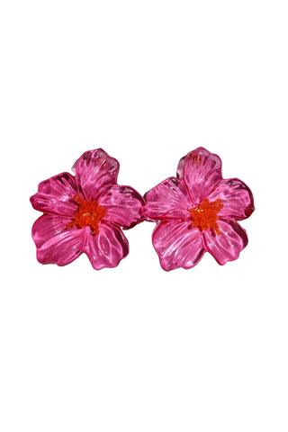 Island Bloom Earring, FUCHSIA