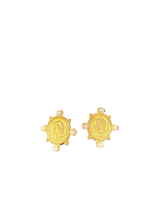 CHANSUTTPEARLS: Pearl Coin Earrings