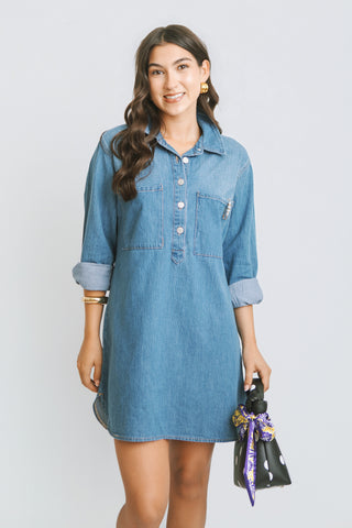 LUCIE DENIM SHIRT DRESS