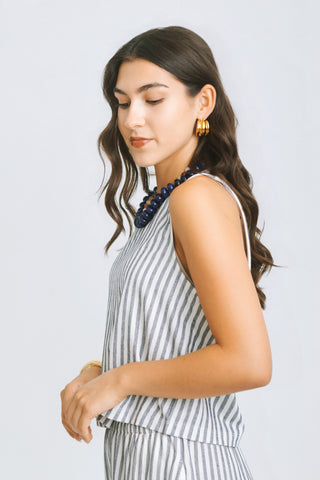 SLOANE KNIT STRIPED TOP, ECLIPSE