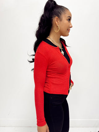 Simply Luxe Cardigan, RED