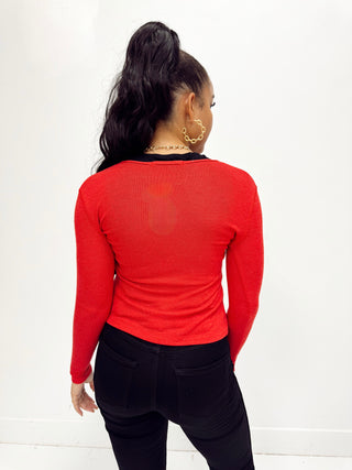 Simply Luxe Cardigan, RED