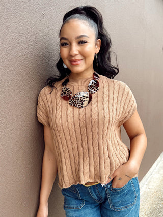 Whimsy Sweater Top, TAN