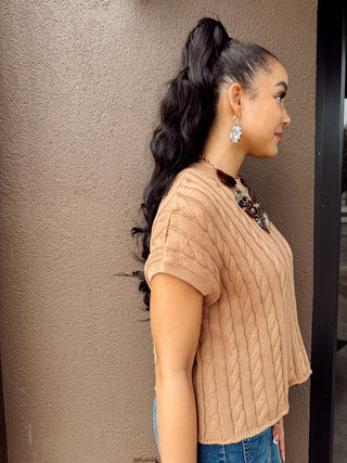 Whimsy Sweater Top, TAN