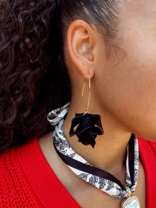 VIRTUE: HYACINTH TIERED EARRING, BLACK
