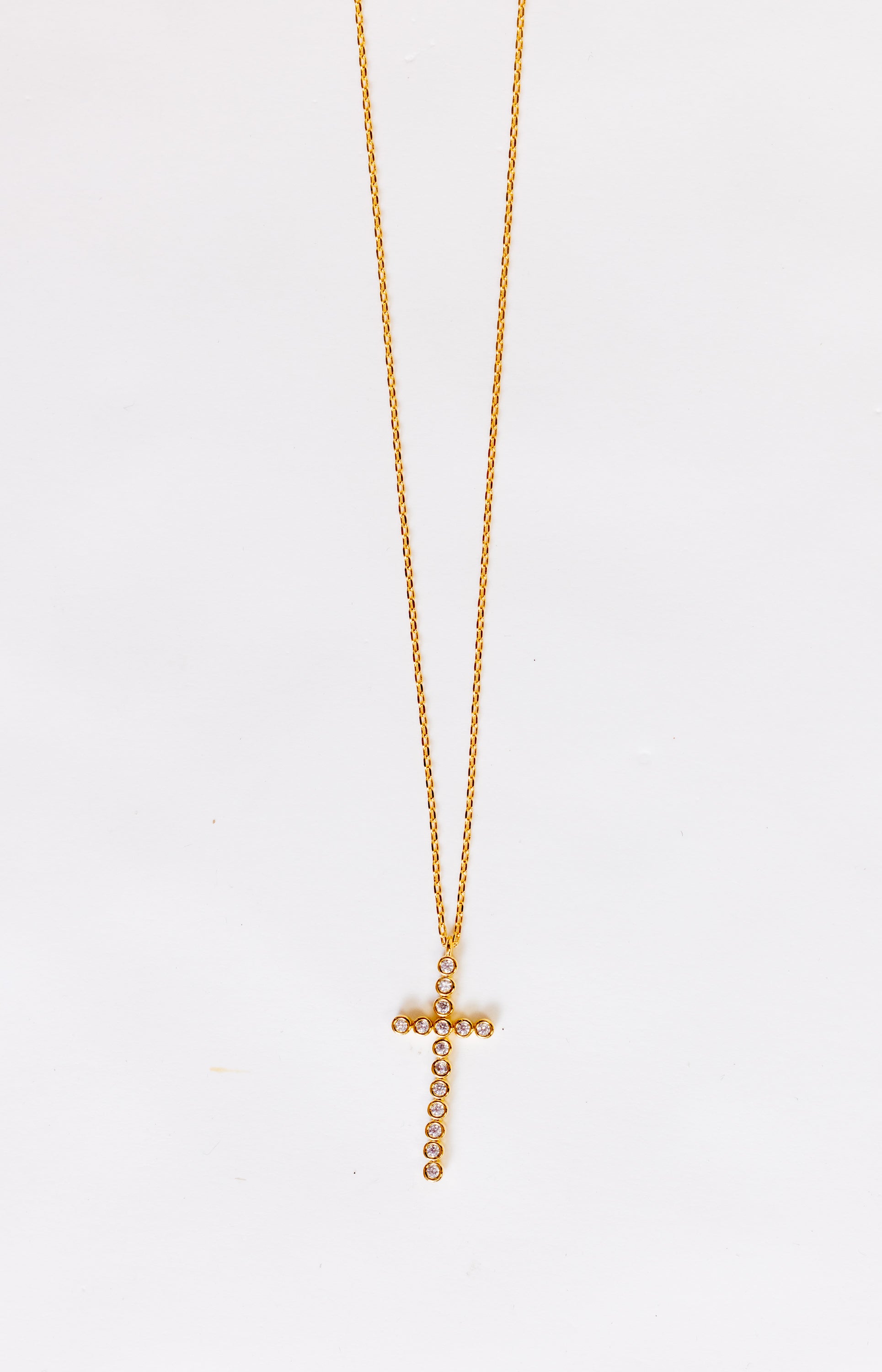 Small Cross Pendant Necklace, GOLD
