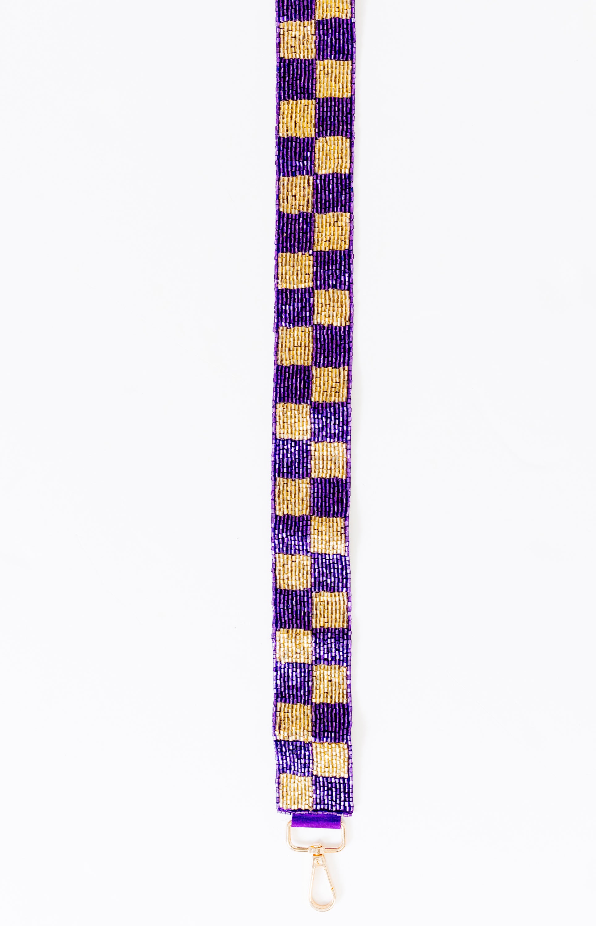 Treasure Jewels: Checkered Purple and Gold Strap, PURPLE/GOLD