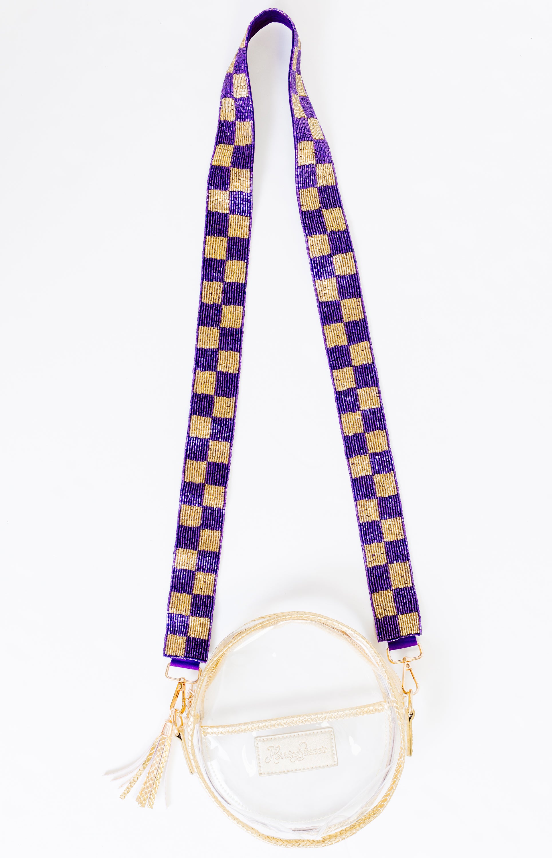 Treasure Jewels: Checkered Purple and Gold Strap, PURPLE/GOLD