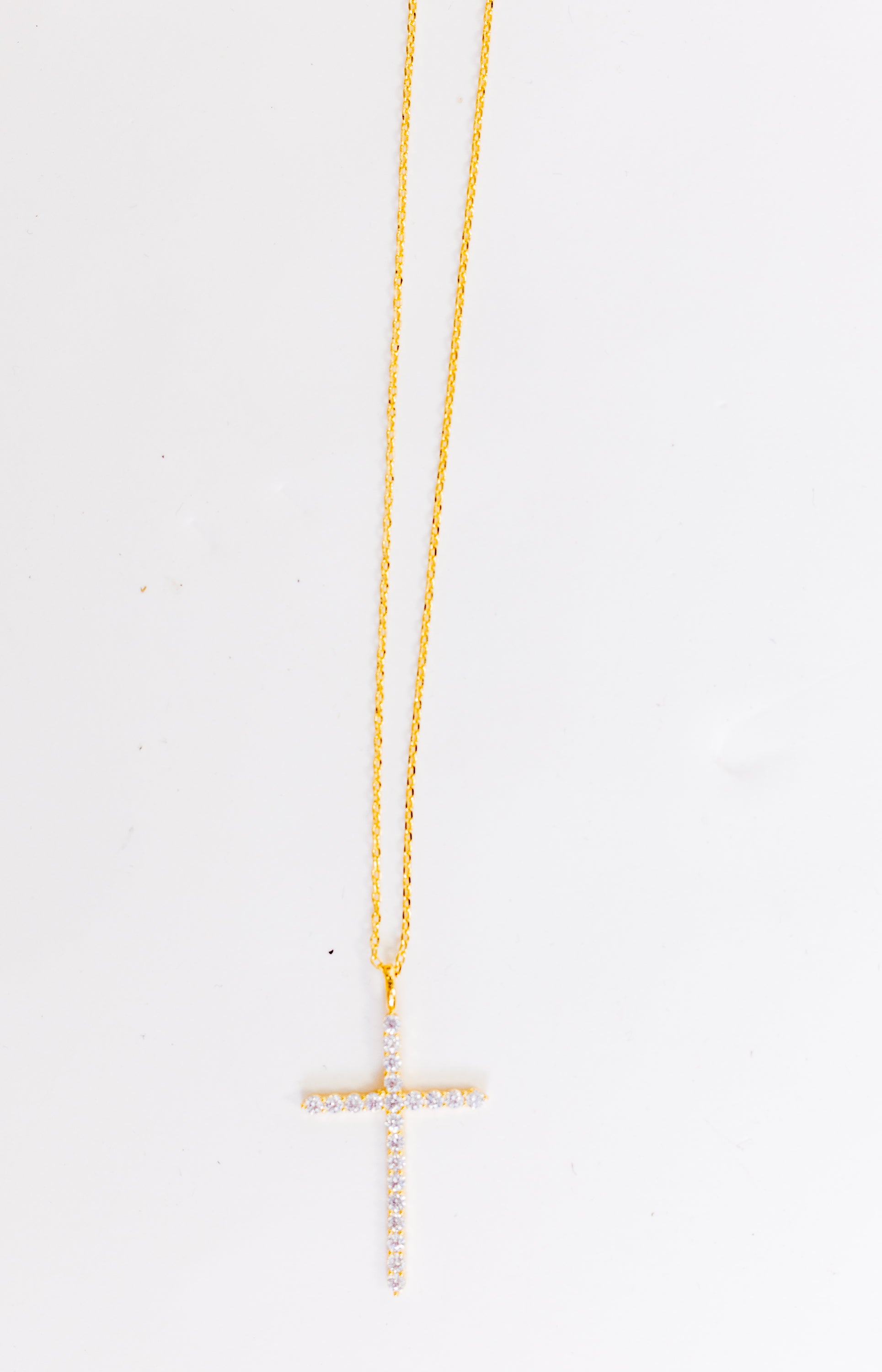 Long Cross Pendant Necklace, GOLD