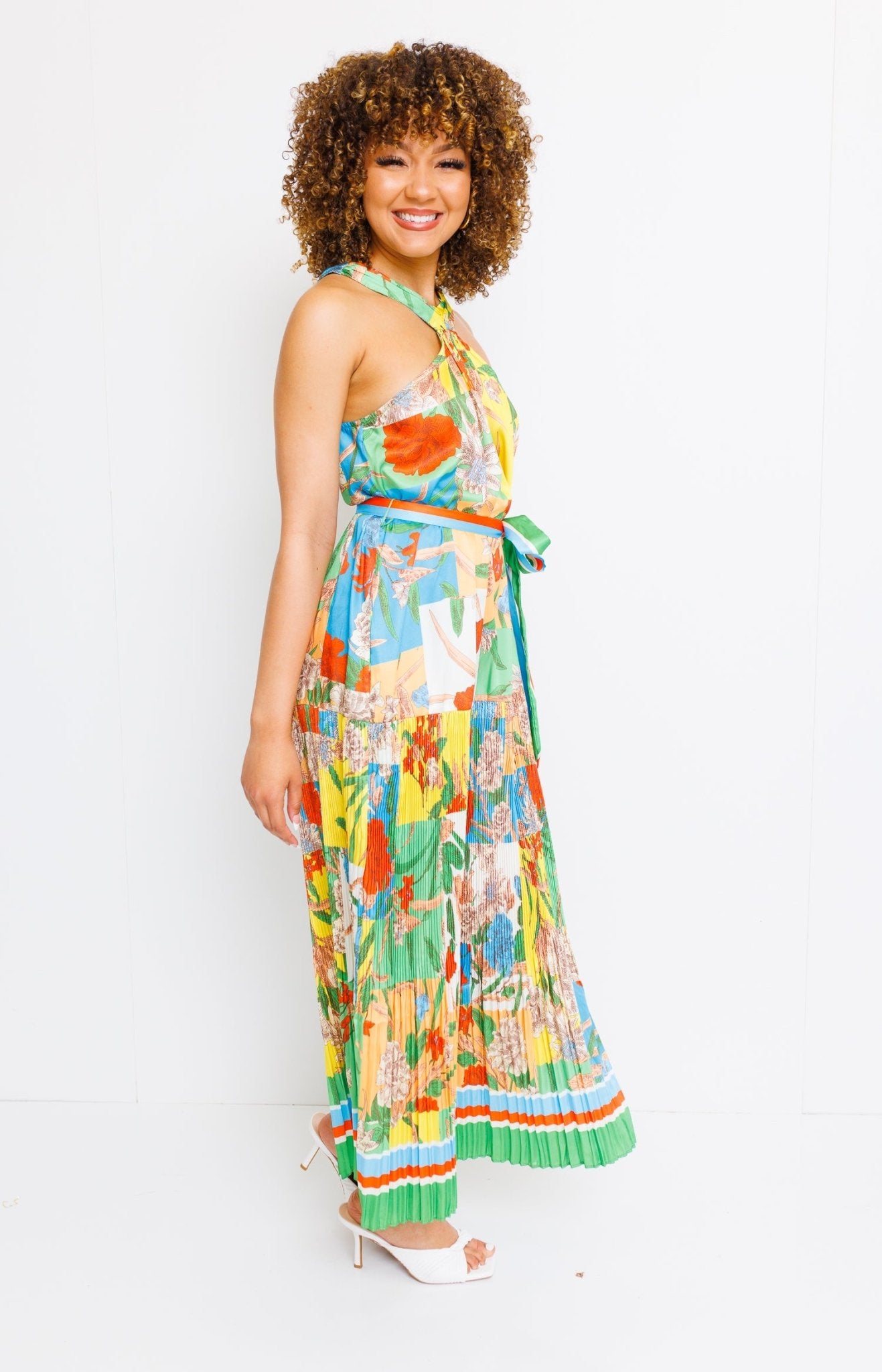 Affectious Midi Dress, FLORAL STRIPE - HerringStones