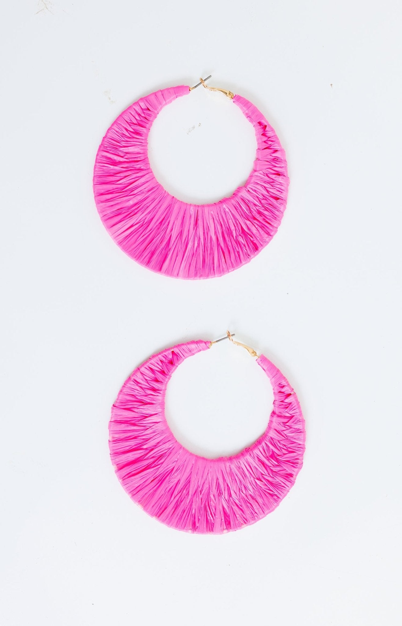 Ciara Woven Hoop Earrings, FUCHSIA - HerringStones