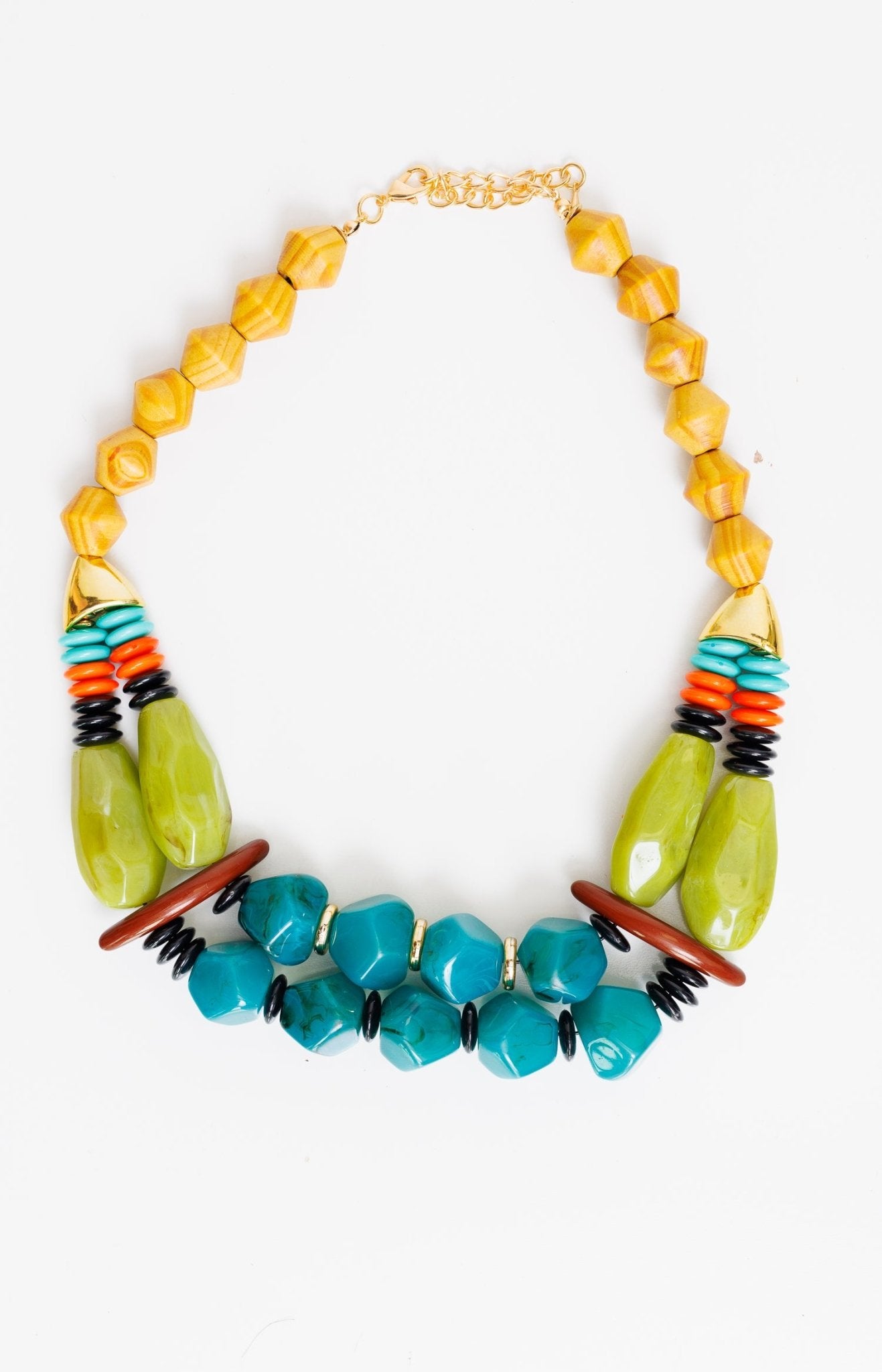 Festive Gal Beaded Necklace, GREEN MULTI - HerringStones