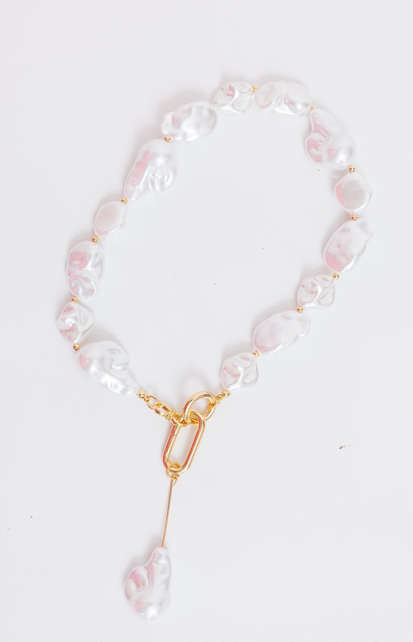 Large Pearl Necklace, GOLD/CREAM - HerringStones