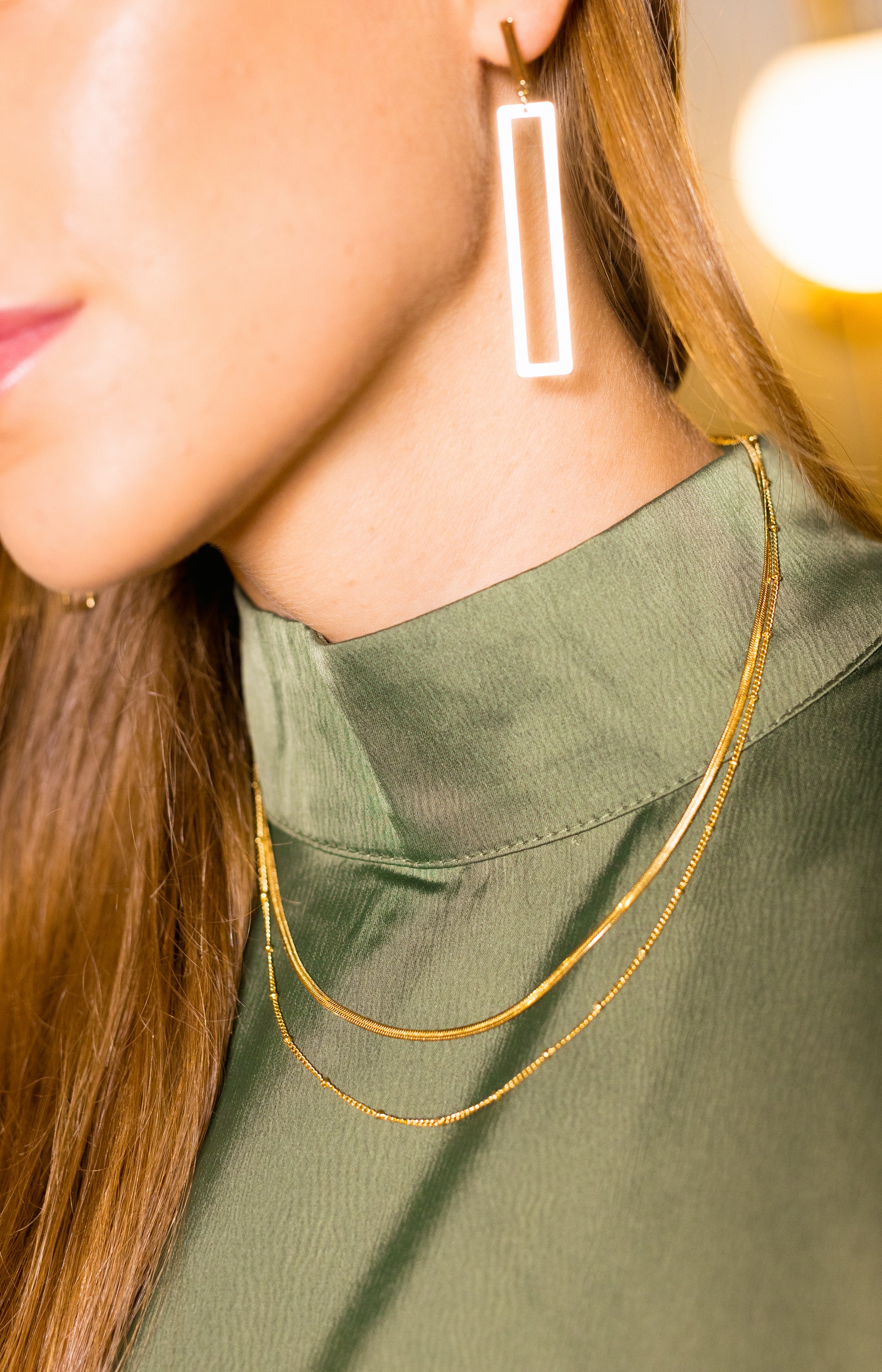Thin Chain Layer Necklace, GOLD