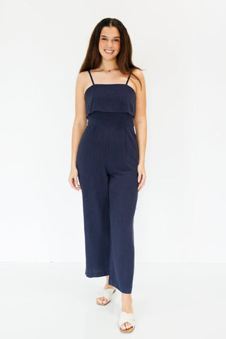 No Drama Jumpsuit, NAVY - HerringStones