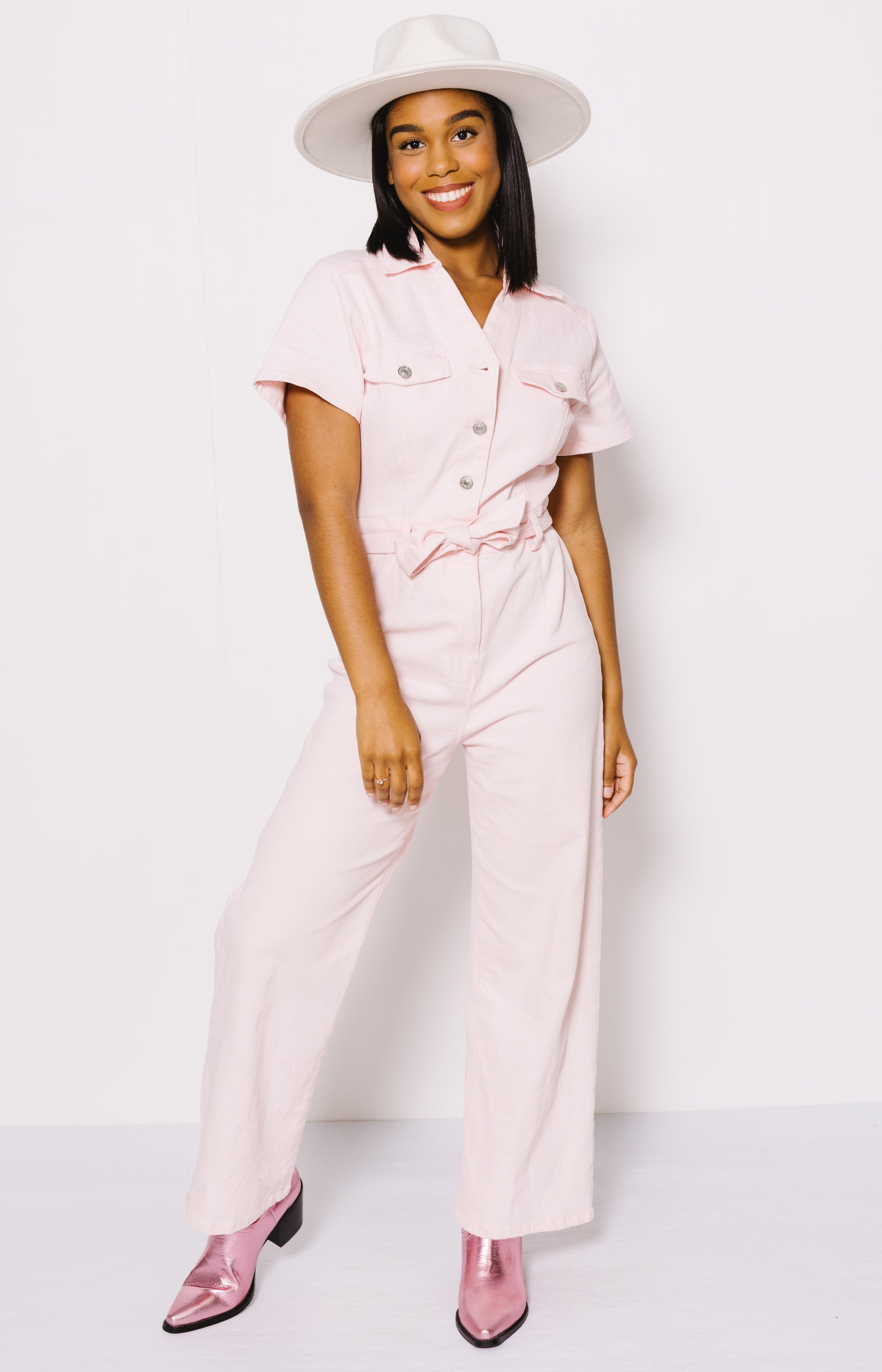 Carter Utility Jumpsuit, BABY PINK