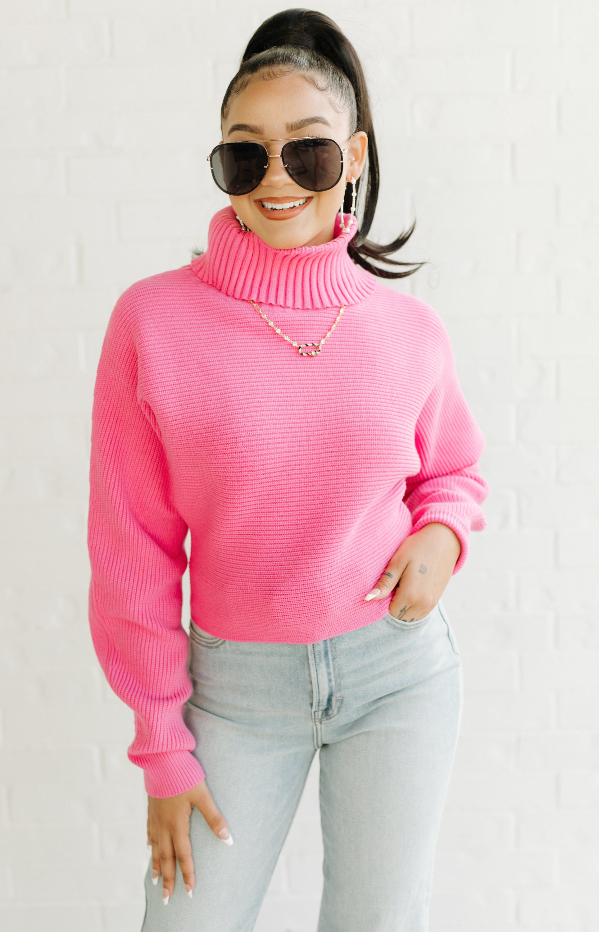 Lovely Loom Sweater, CANDY PINK