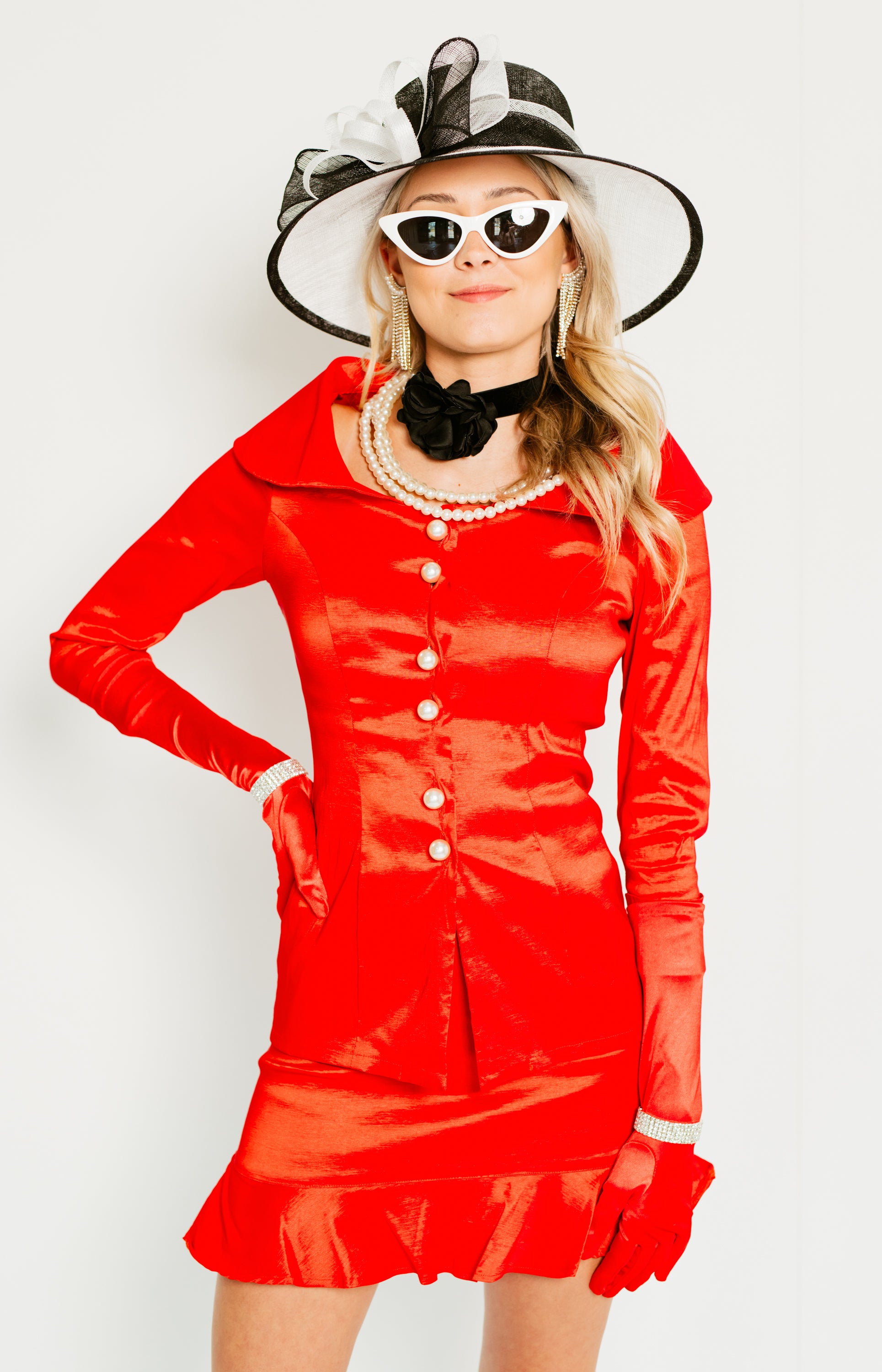 Adorned Suit Jacket, RED